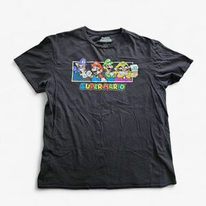 Super Mario Brothers Bros Mario Luigi Wario Waluigi Soft Graphic Tee T-Shirt L